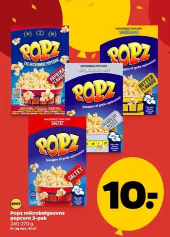 Netto Popz mikrobølgeovns popcorn 3-pak tilbud