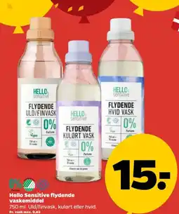 Netto Hello Sensitive flydende vaskemiddel tilbud