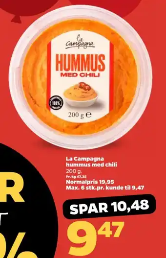 Netto La Campagna hummus med chili tilbud