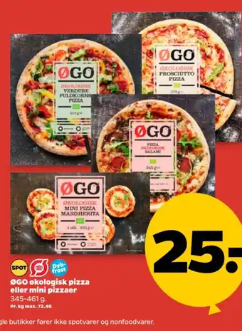 Netto ØGO økologisk pizza eller mini pizzaer tilbud