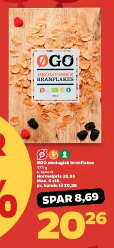 Netto ØGO økologisk branflakes tilbud