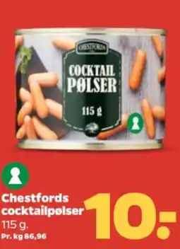 Netto Chestfords cocktailpølser tilbud