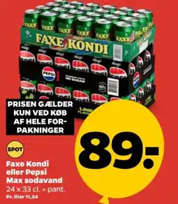 Netto Faxe Kondi eller Pepsi Max sodavand tilbud