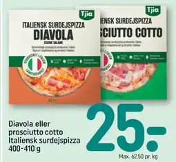 REMA 1000 Diavola eller prosciutto cotto Italiensk surdejspizza 400-410 g tilbud