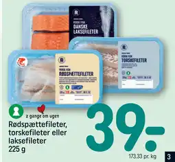 REMA 1000 Rødspættefileter, torskefileter eller laksefileter 225 g tilbud