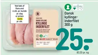 REMA 1000 Dansk kyllingeinderfilet 300 g tilbud