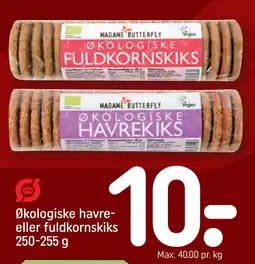 REMA 1000 Økologiske havre- eller fuldkornskiks 250-255 g tilbud