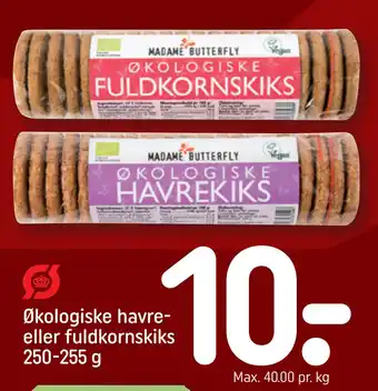 REMA 1000 Økologiske havre- eller fuldkornskiks 250-255 g tilbud