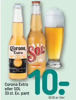 REMA 1000 Corona Extra eller SOL 33 cl. Ex. pant tilbud