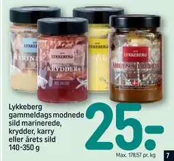 REMA 1000 Lykkeberg gammeldags modnede sild marinerede, krydder, karry eller årets sild 140-350 g tilbud