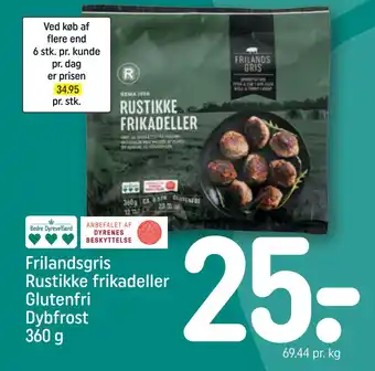 REMA 1000 Frilandsgris Rustikke frikadeller Glutenfri Dybfrost 360 g tilbud