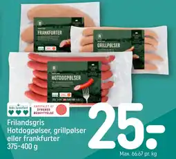 REMA 1000 Frilandsgris Hotdogpølser, grillpølser eller frankfurter 375-400 g tilbud