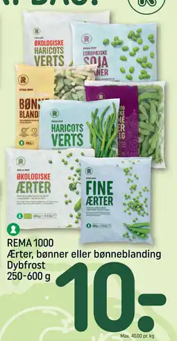 REMA 1000 REMA 1000 Ærter, bønner eller bønneblanding Dybfrost 250-600 g tilbud