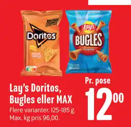 Min Købmand Lay’s Doritos, Bugles eller MAX tilbud