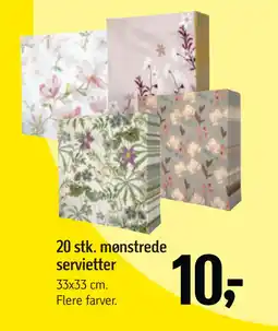 Føtex 20 stk. mønstrede servietter tilbud