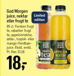 Føtex God Morgen juice, nektar eller frugt te tilbud