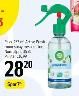 Føtex 237 ml Active Fresh room spray fresh cotton tilbud