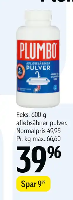 Føtex 600 g afløbsåbner pulver tilbud