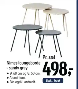 Føtex Nimes loungeborde - sandy grey tilbud