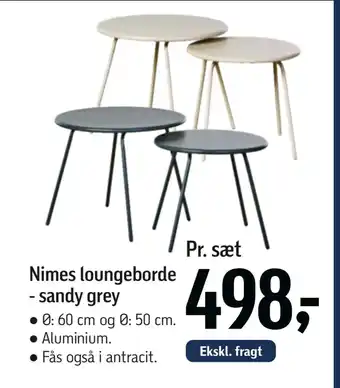 Føtex Nimes loungeborde - sandy grey tilbud