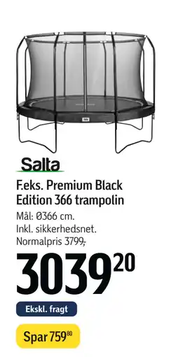 Føtex Premium Black Edition 366 trampolin tilbud