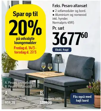 Føtex Pesaro loungebord tilbud