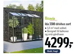 Føtex Ida 3300 drivhus sort tilbud