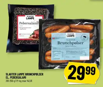 Løvbjerg SLAGTER LAMPE BRUNCHPØLSER EL. PEBERSALAMI tilbud