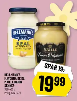 Løvbjerg HELLMANN’S MAYONNAISE EL. MAILLE DIJON SENNEP tilbud