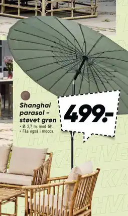 Bilka Shanghai parasol støvet grøn tilbud