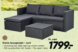 Bilka Kreta loungesæt - sort tilbud