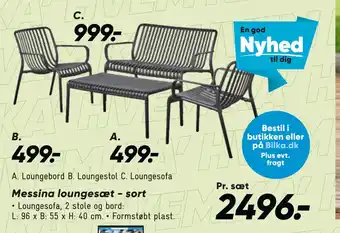 Bilka Messina loungesæt - sort tilbud