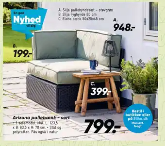 Bilka Arizona pallebænk - sort tilbud