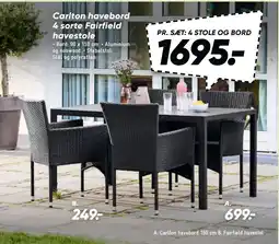 Bilka Carlton havebord 150 cm tilbud