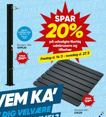 Bilka SPAR 20% på udvalgte Nortiq udebrusere og tilbehør tilbud