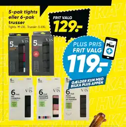 Bilka 5-pak tights eller 6-pak trusser tilbud