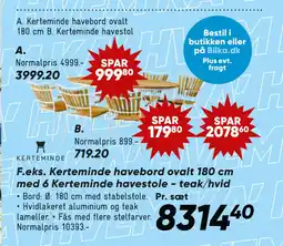 Bilka A. Kerteminde havebord ovalt 180 cm tilbud