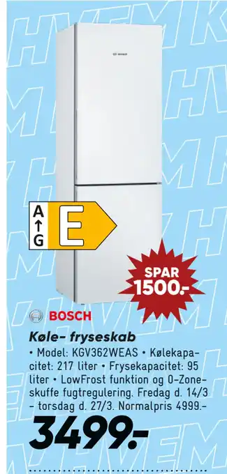 Bilka Køle- fryseskab tilbud