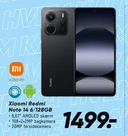 Bilka Xiaomi Redmi Note 14 6/128GB tilbud