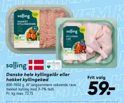 Bilka Danske hele kyllingelår eller hakket kyllingekød tilbud