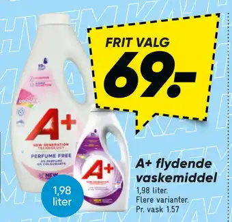 Bilka A+ flydende vaskemiddel tilbud