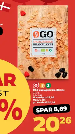 Netto ØGO økologisk branflakes tilbud