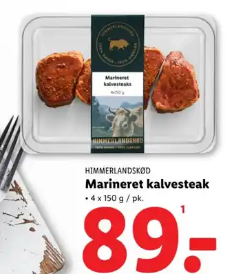 Lidl HIMMERLANDSKØD Marineret kalvesteak tilbud