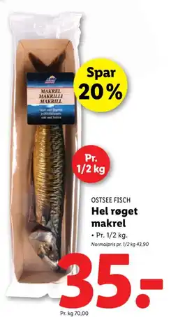 Lidl OSTSEE FISCH Hel røget makrel tilbud