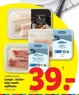 Lidl THORFISK/HAVBLÅ Lange-, kuller- eller mørk- sejfileter tilbud