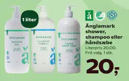 SuperBrugsen Änglamark shower, shampoo eller håndsæbe tilbud