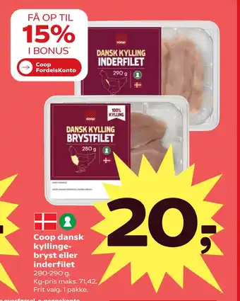 Kvickly Coop dansk kyllingebryst eller inderfilet tilbud