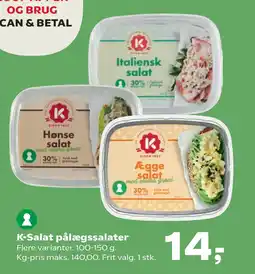 Kvickly K-Salat pålægssalater tilbud