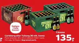 Kvickly Carlsberg eller Tuborg 30 stk. kasse tilbud