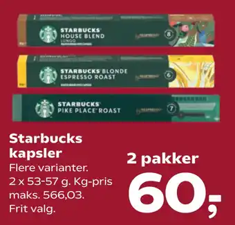 Kvickly Starbucks kapsler tilbud